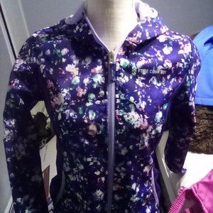 Girls Free Country XL flowered purple rain jacket